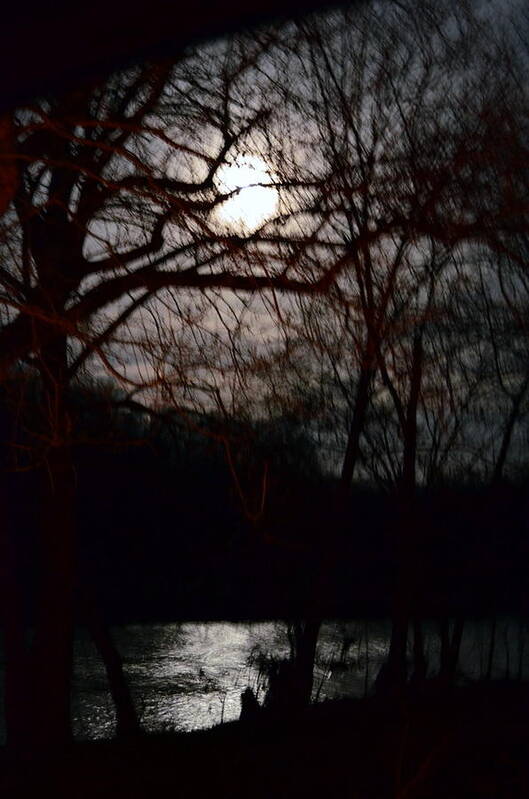 Moon Art Print featuring the photograph Moon Over Maury by Cathy Shiflett