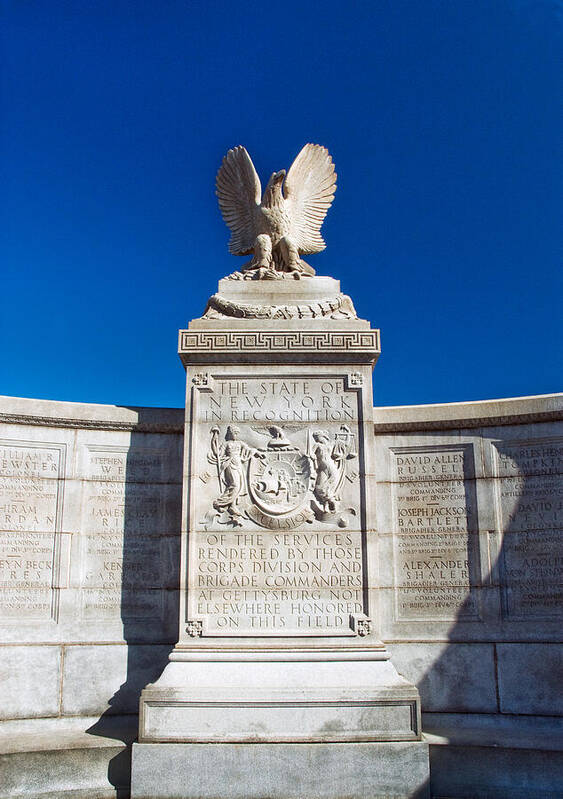 Gettysburg Art Print featuring the photograph New York Monument by Paul W Faust - Impressions of Light