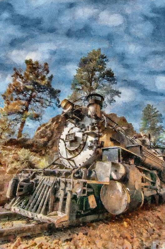 Durango Art Print featuring the painting Of Mountain and Machine by Jeffrey Kolker
