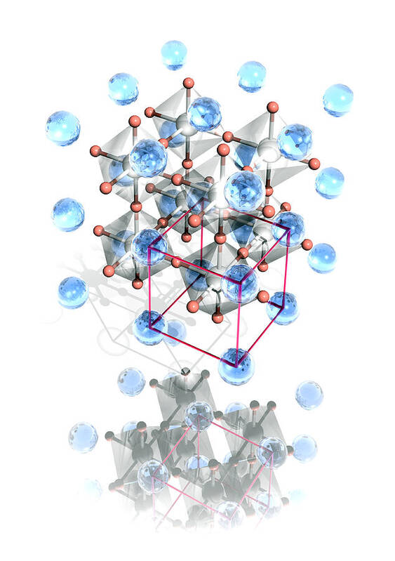 Calcium Titanium Oxide Art Print featuring the photograph Perovskite Crystal Structure by Laguna Design