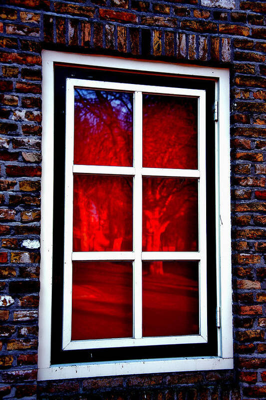 Photo Abstract Art Print featuring the photograph Red Window Holland by Rick Bragan