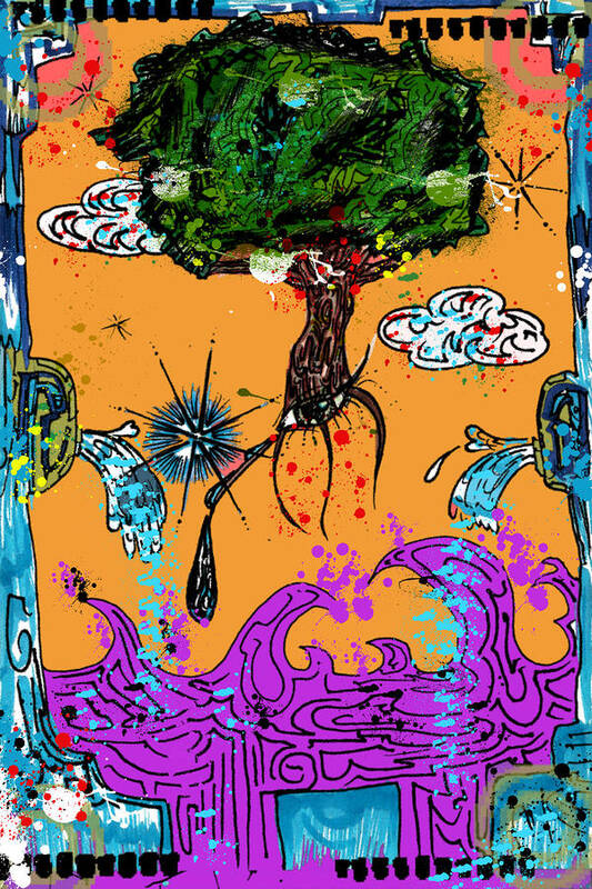 Mixed Media Art Print featuring the drawing Rooted Envisionary by Eleigh Koonce