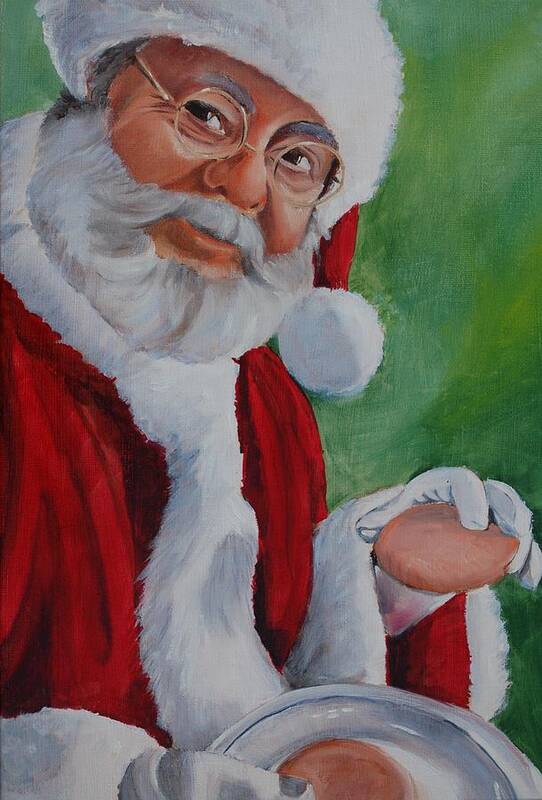 Christmas Art Print featuring the painting Santa 2012 by Teresa Smith