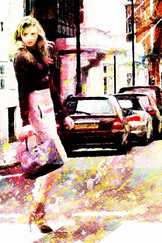 Shop Art Print featuring the digital art Shopping Girl by Andrea Barbieri