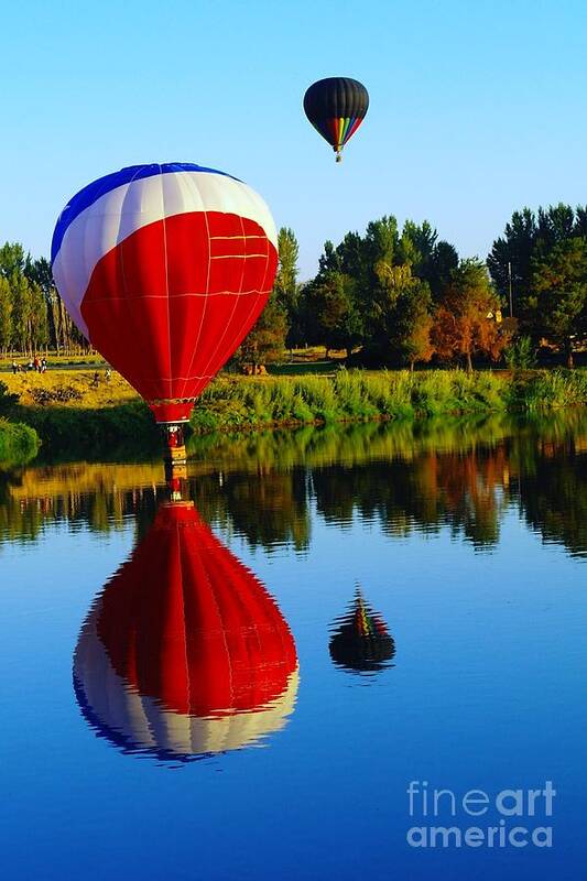 Balloon Art Print featuring the photograph Skimming The Waters by Jeff Swan