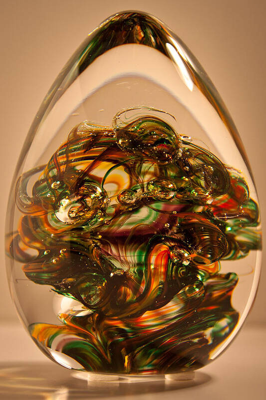 Glass Art Print featuring the glass art Solid Glass Sculpture E1P by David Patterson