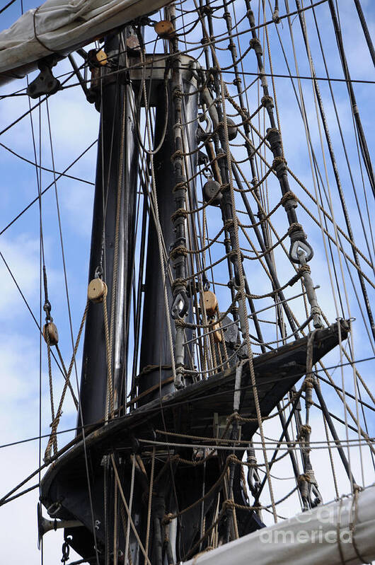 Mast Art Print featuring the photograph Tall Ship Mast by Ronald Grogan