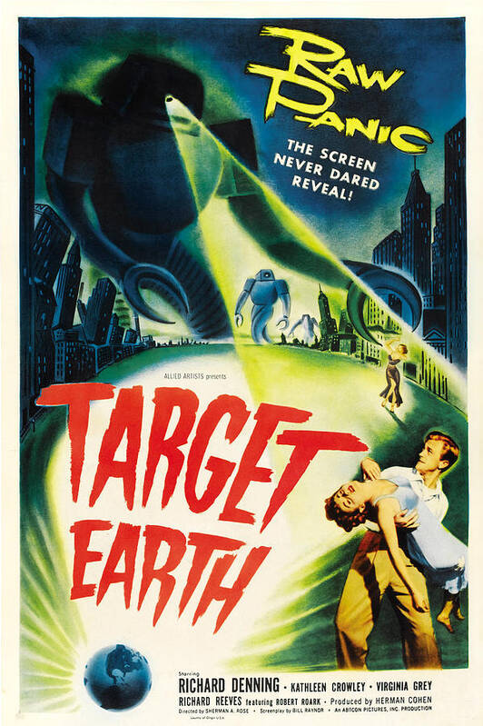 1950s Poster Art Art Print featuring the photograph Target Earth, Bottom Right Richard by Everett