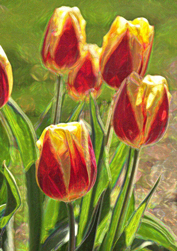 Tulips Art Print featuring the photograph The Artful Tulips by Nancy De Flon