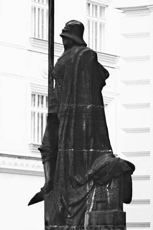 Prague Art Print featuring the photograph The Iron Knight - Darth Vader watches over Prague CZ by Alexandra Till