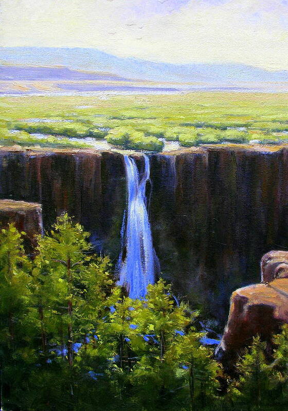 Falls Art Print featuring the painting Tumbling Falls CO by Vickie Fears
