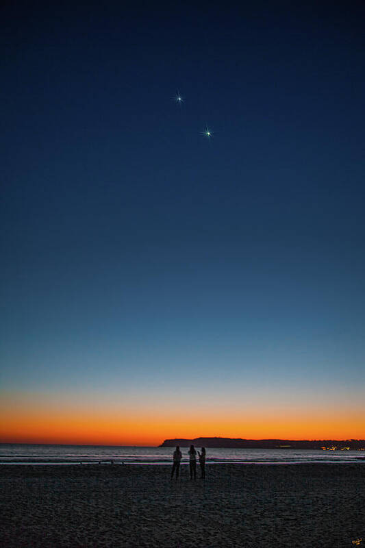 Sunset Art Print featuring the photograph Twilight At Coronado Beach by Chris Lord