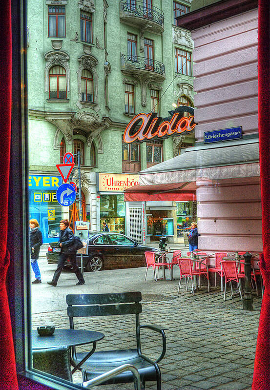 Vienna Art Print featuring the photograph VIENNA View from Coffee Shop Window by Juli Scalzi