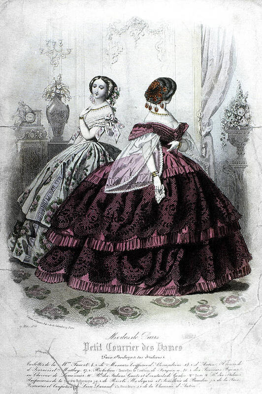 1858 Art Print featuring the photograph Womens Fashion, 1858 by Granger