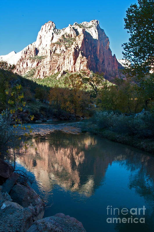 Reflection Art Print featuring the photograph Zion Reflection by Bob and Nancy Kendrick