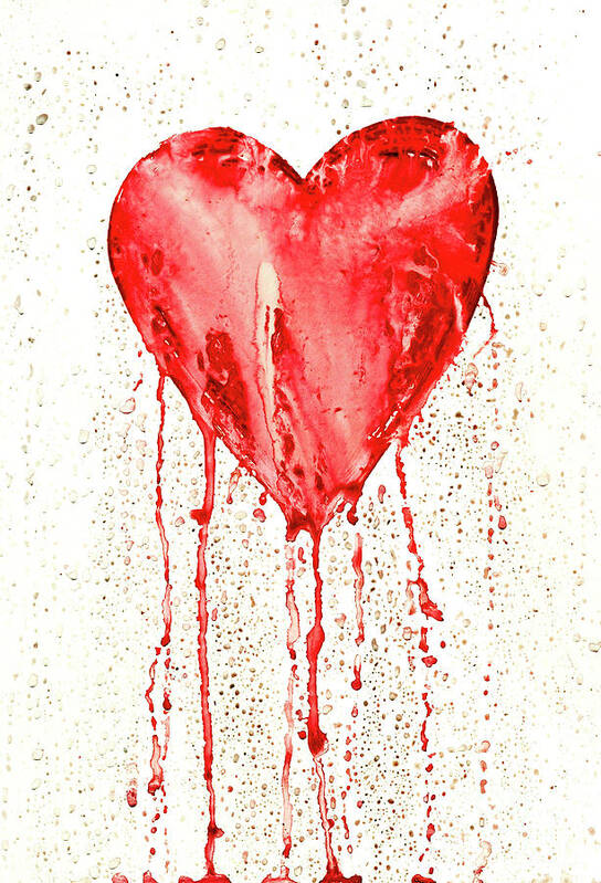 Broken Heart Bleeding Heart Art Print By Michal Boubin
