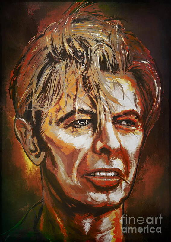 David Art Print featuring the painting Tribute to David by Andrzej Szczerski