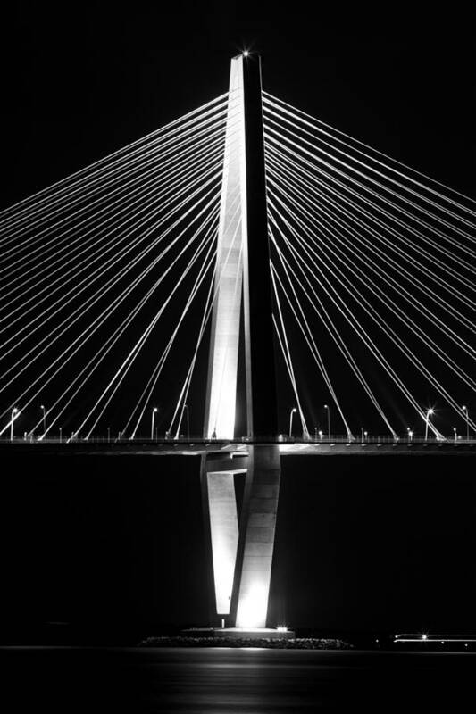 Arthur Ravenel Bridge Jr Charleston South Carolina Lowcountry Cable Stay Dustin Ryan Art Print featuring the photograph Arthur Ravenel Jr. Bridge #1 by Dustin K Ryan