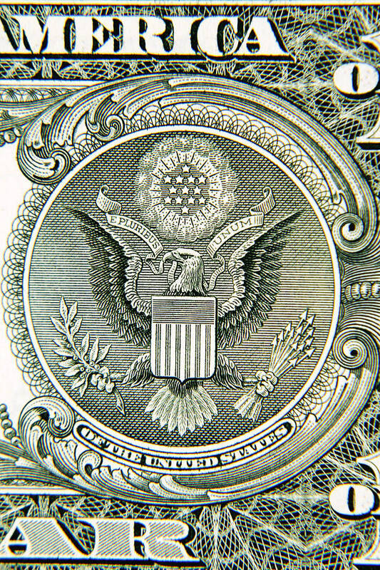 Dollar Art Print featuring the photograph Banknote detail #1 by Les Cunliffe