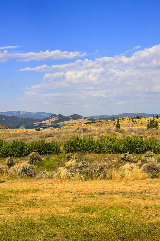 Montana; Plains; Big; Sky; Country; Mt; America; Usa; North-west; State; Scenery; Backdrop; Landscape; Setting; Spectacle; Vista; View; Panorama; Scene; Setting; Terrain; Location; Outlook; Sight; Flora; Clouds; Sagebrush Art Print featuring the photograph Big Sky Montana #2 by Chris Smith