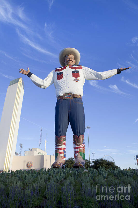 Big Tex Art Print featuring the photograph Big Tex in Dallas Texas #1 by Anthony Totah