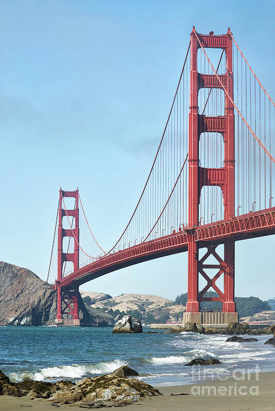 Architecture Art Print featuring the photograph Golden Gate Bridge from Baker Beach 2 #1 by Dean Birinyi