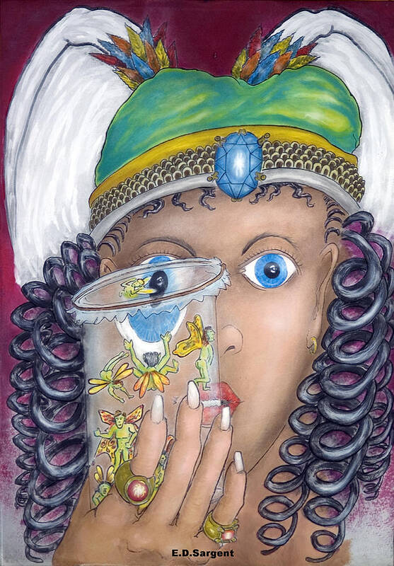 Fantasy Art Print featuring the painting Her Jarflies #1 by Eddie Sargent