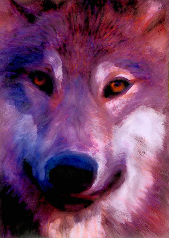Wolves Clan Spirituality Native American Art Print featuring the painting I am wolf clan #1 by FeatherStone Studio Julie A Miller