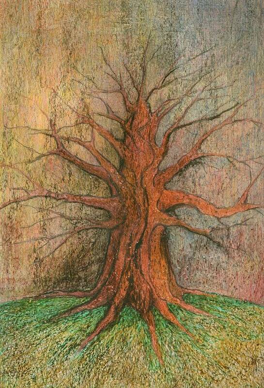 Colour Art Print featuring the painting Old Tree #1 by Wojtek Kowalski