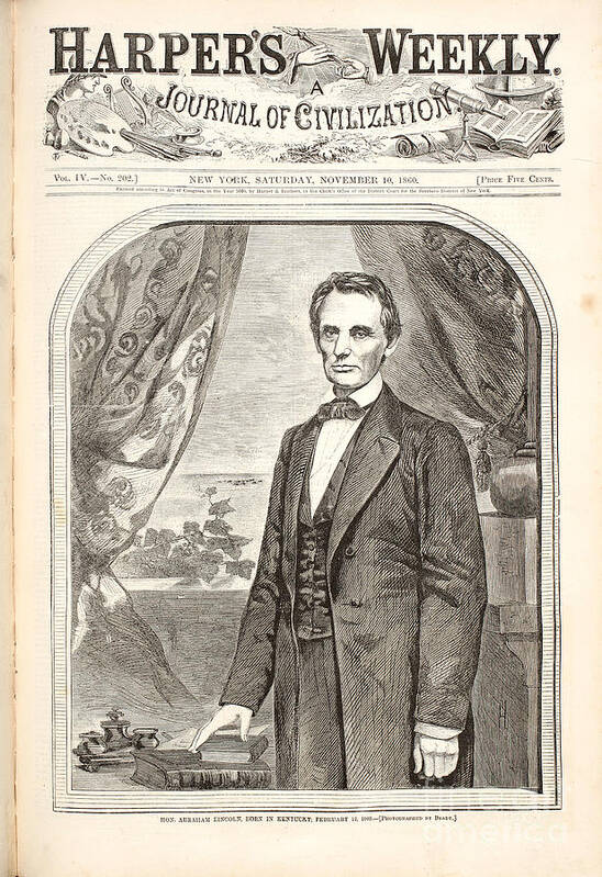 Unidentified Artist Art Print featuring the painting Portrait of Abraham Lincoln #1 by Celestial Images
