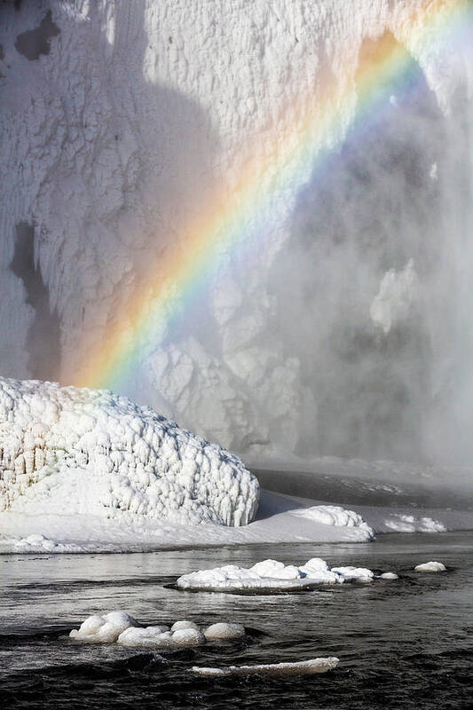 Photography Art Print featuring the photograph Rainbow Over Skogarfoss Waterfall #1 by Panoramic Images