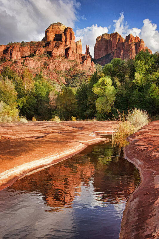 Cathedral Rock Art Print featuring the photograph Reflections of Cathedral Rock #1 by Leda Robertson