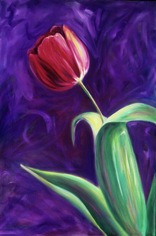 Tulip Art Print featuring the painting Sally #1 by Shannon Grissom