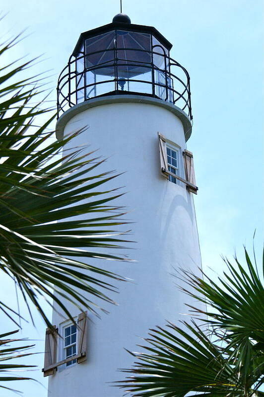 St. George Island Art Print featuring the photograph St. George Island Lighthouse #1 by Theresa Cangelosi