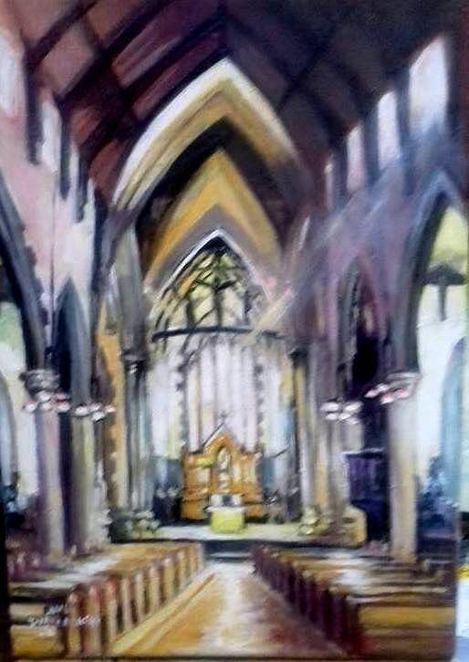 Inerior Art Print featuring the painting St Johns Cathedral Limerick Ireland #1 by Paul Weerasekera