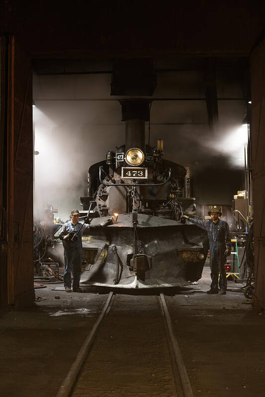 Carol M. Highsmith Art Print featuring the photograph Steam locomotive in the roundhouse of the Durango and Silverton Narrow Gauge Railroad in Durango by Carol M Highsmith