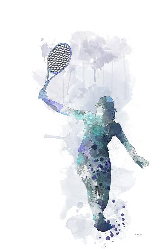 Sport Art Print featuring the digital art Tennis Player #2 by Marlene Watson