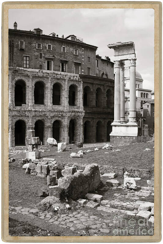 Theatre Of Marcellus Art Print featuring the photograph Theatre of Marcellus Black and White by Stefano Senise