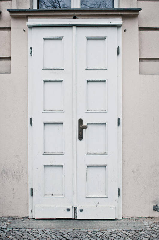 Access Art Print featuring the photograph White door #1 by Tom Gowanlock