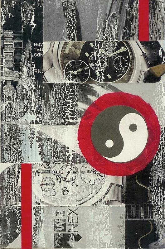 Black Art Print featuring the mixed media Ying Yang #1 by Desiree Paquette