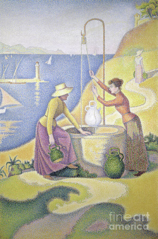 Signac Art Print featuring the painting Young Women of Provence at the Well, 1892 by Paul Signac