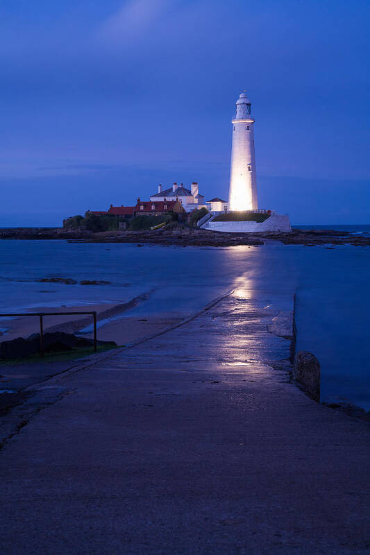 Whitley Art Print featuring the photograph Saint Mary's Lighthouse at Whitley Bay #10 by Ian Middleton