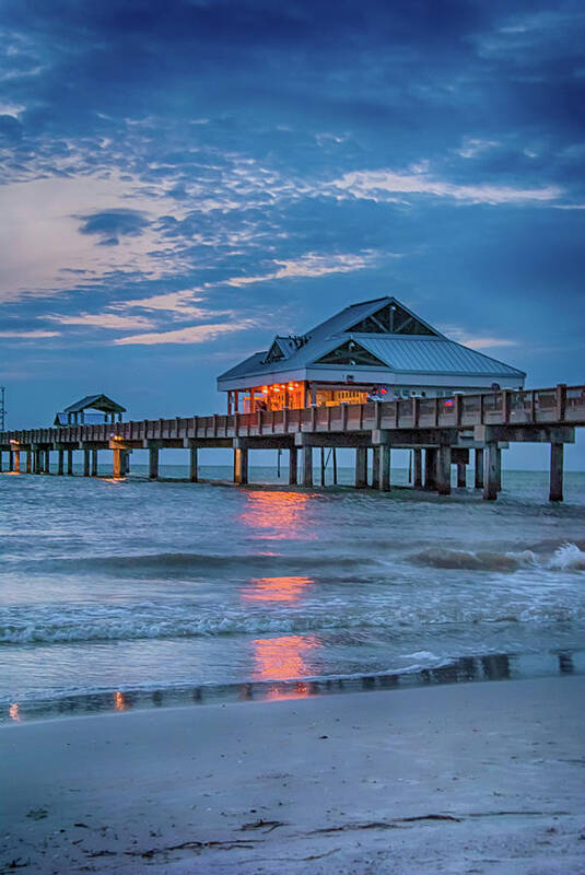 Beach Art Print featuring the photograph 10737 Clearwater Pier 60 by Pamela Williams