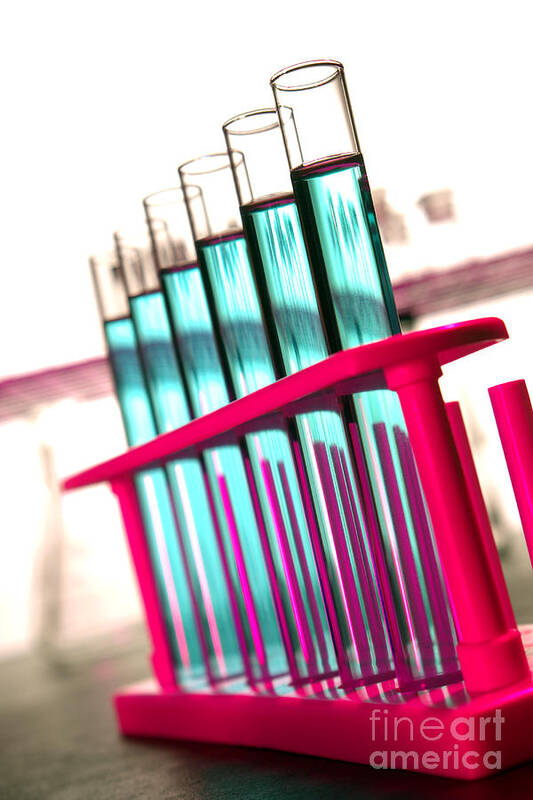 Equipment Art Print featuring the photograph Test Tubes in Science Research Lab #11 by Olivier Le Queinec