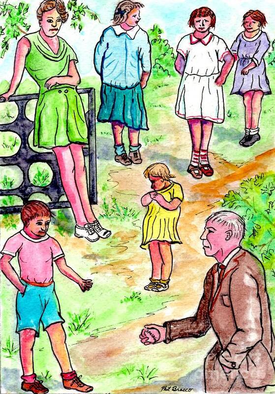 1940's Art Print featuring the mixed media 14 Girls And No Boys by Philip And Robbie Bracco