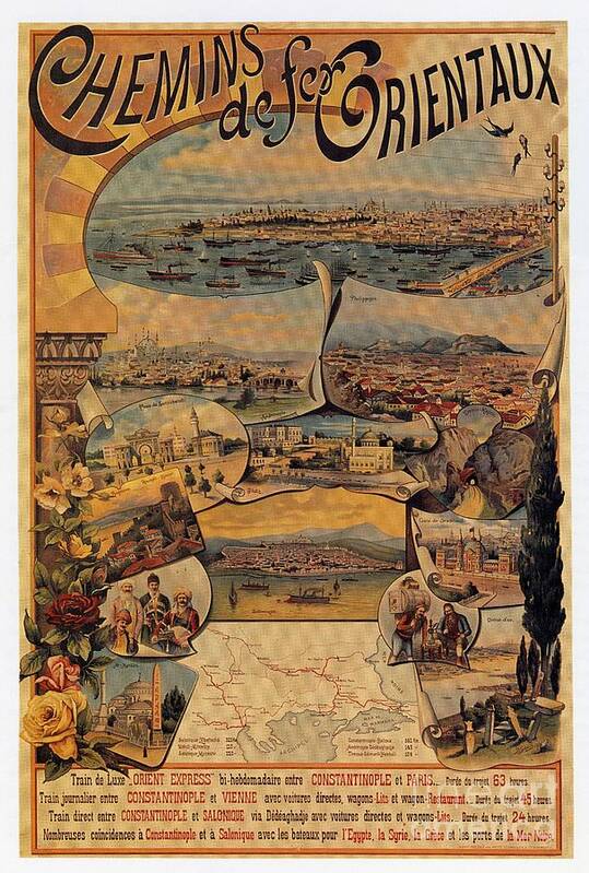  Art Print featuring the digital art 1890s Oriental Railways to Constantinople by Heidi De Leeuw