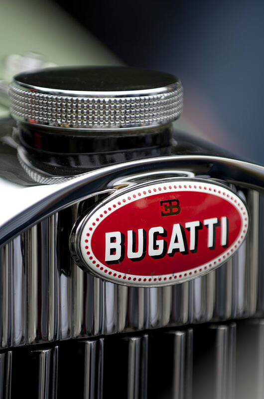 1928 Bugatti Type 57c Gangloff Cabriolet Art Print featuring the photograph 1928 Bugatti Hood Emblem by Jill Reger