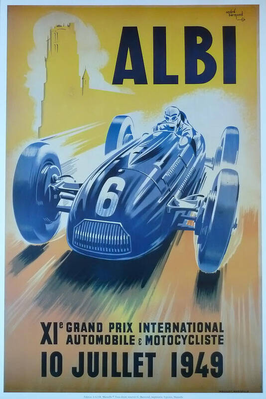 F1 Art Print featuring the digital art 1949 Albi Grand Prix by Georgia Clare
