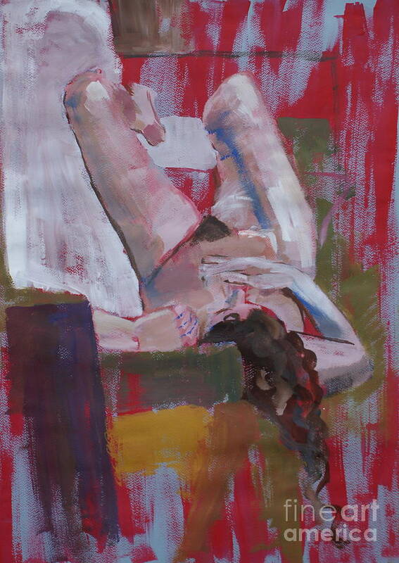 Female Nudes Art Print featuring the painting Female model #2 by Joanne Claxton
