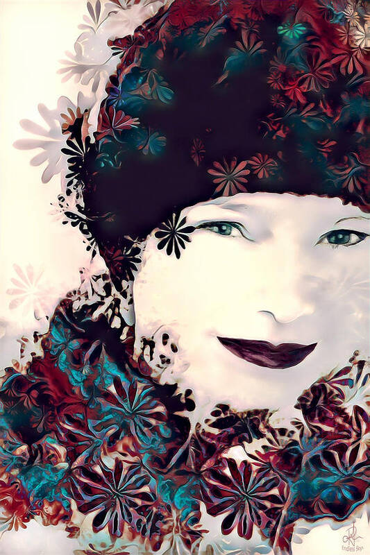 Flower Art Print featuring the digital art Flower Girl #1 by Pennie McCracken